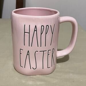 Rae Dunn Happy Easter Ceramic‎ Coffee Tea Cup Easter Mug PInk